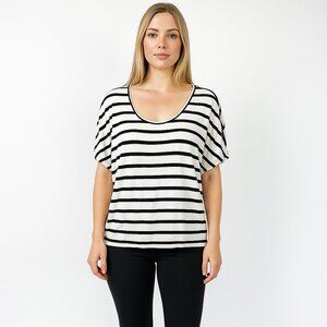 2/$30 White House Black Market Nautical Stripe Tab Sleeve Tee XXS #A0762